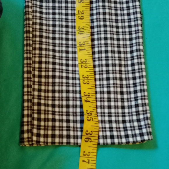 MAISON D'AMELIE BLACK AND WHITE CHECK STRETCH PANTS, SIZE 6 - Picture 7 of 10